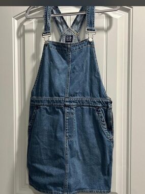 GAP Denim Pinafore Dress in Navy Blue